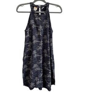 C&C California Linen‎ Halter Dress Palm Print Sleeveless Casual Summer Small
